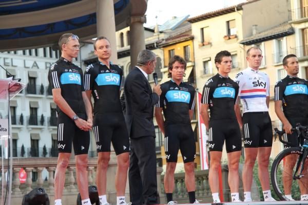 Team Sky's Rigoberto Uran is interviewed