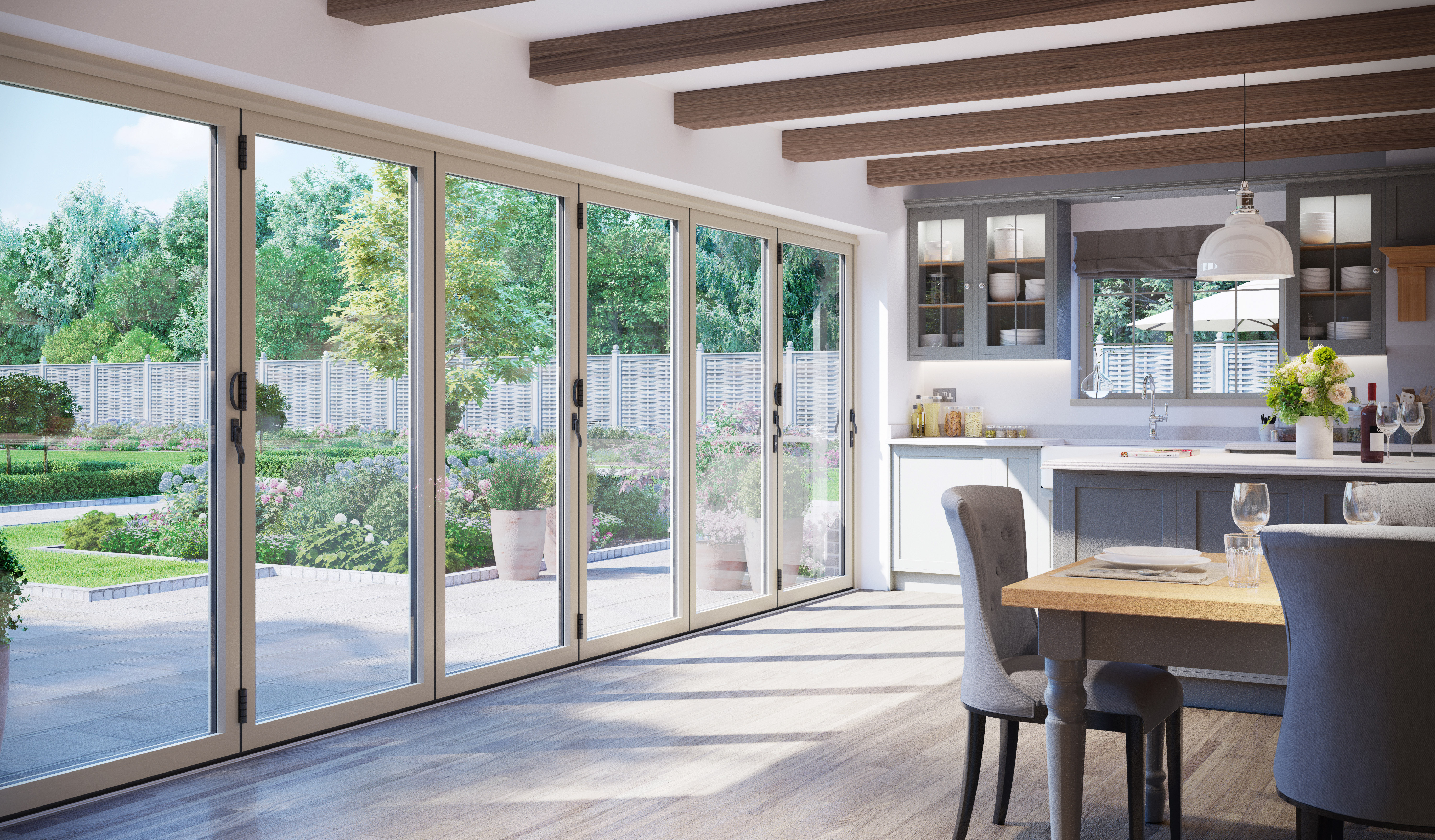 bi-colour bi-fold doors from Bison Frames