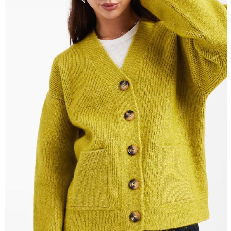 ASOS , Structured V Neck Cardigan in Olive