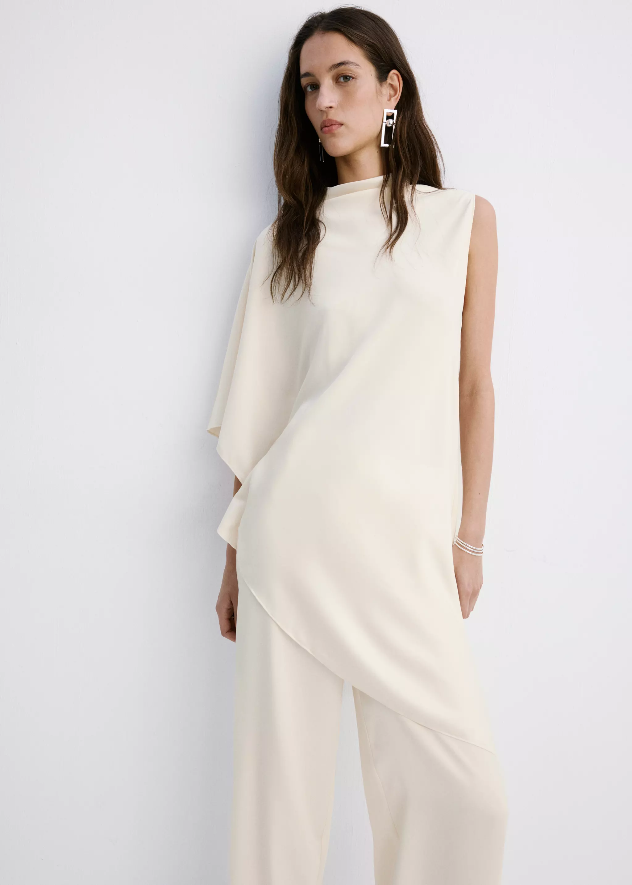 Asymmetric Satin Blouse - Women | Mango Usa