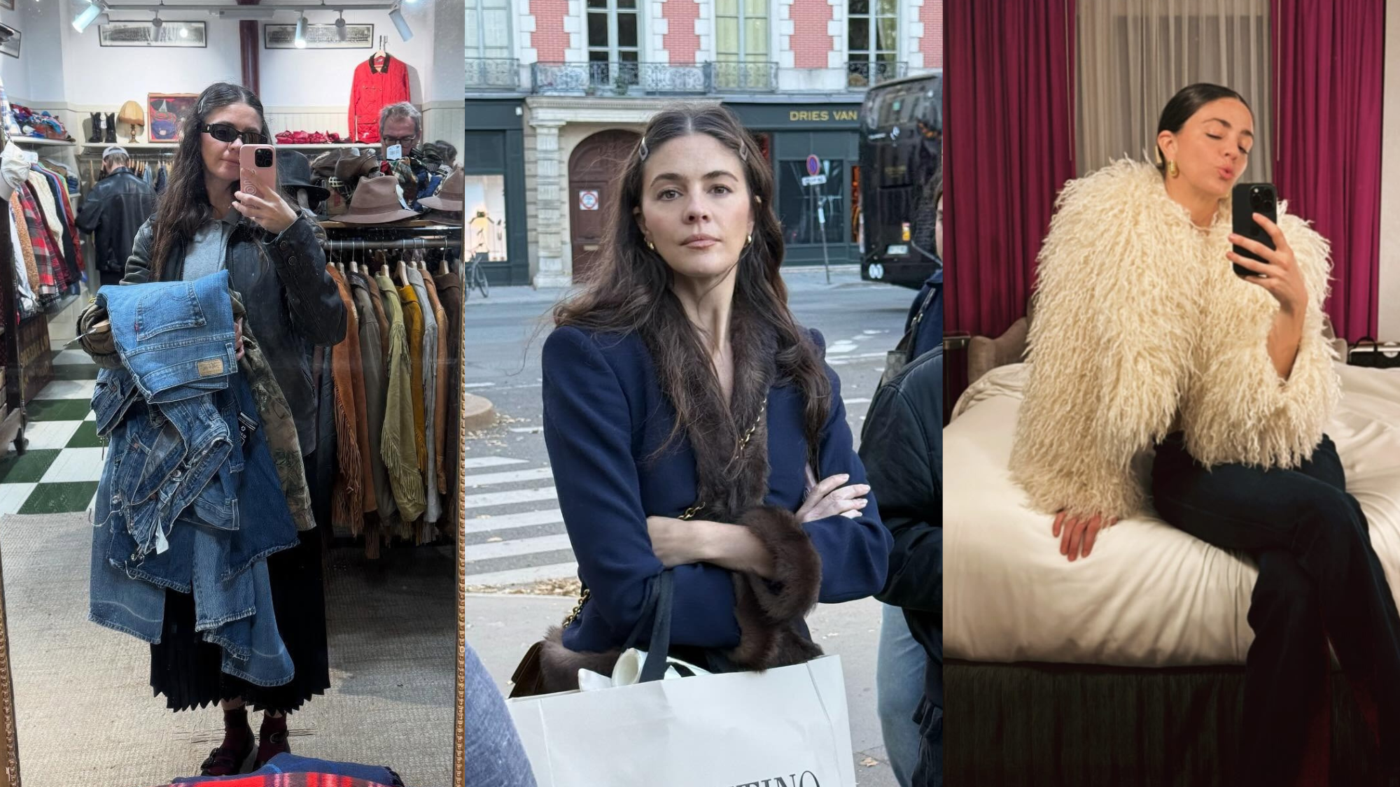 three images of celebrity stylist Molly Dickson 