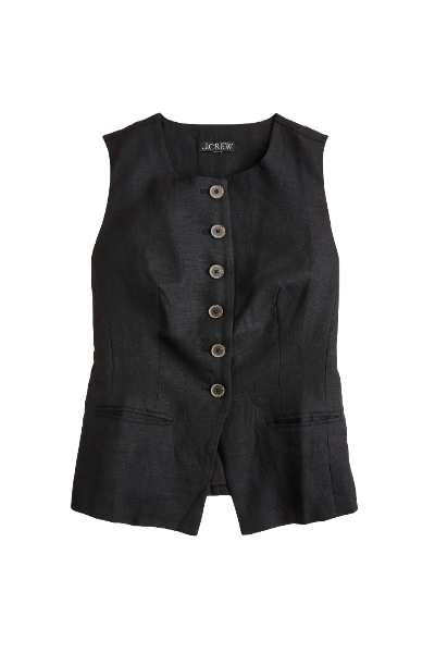 J.Crew, Cutaway Vest Top in Linen