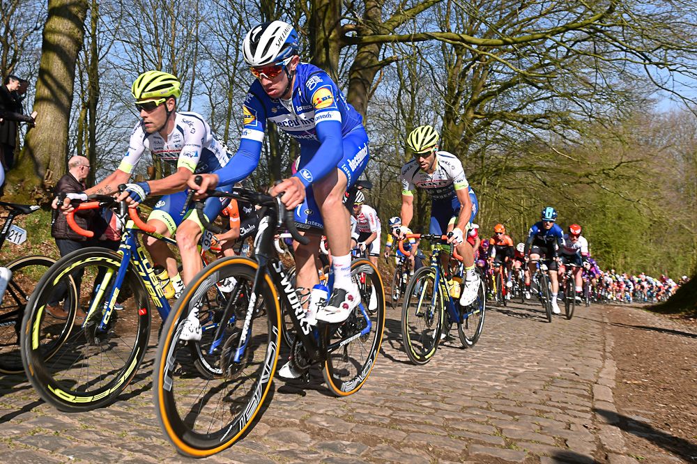 Alvaro Hodeg on the cobbles