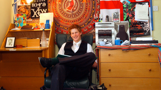 Prince Harry Sits In His Bedroom At Eton College in 2003