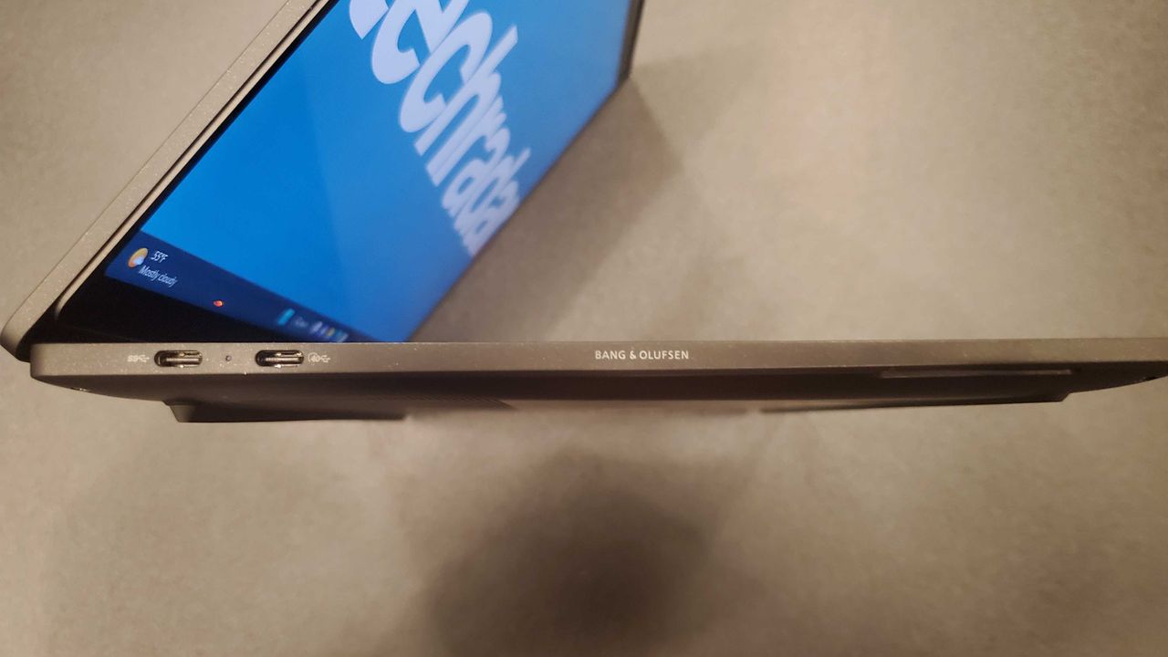 a black laptop opened on its side