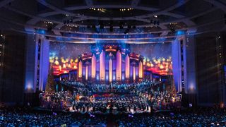 The Conference Center in Salt Lake City is lit up for musical performances and more. 