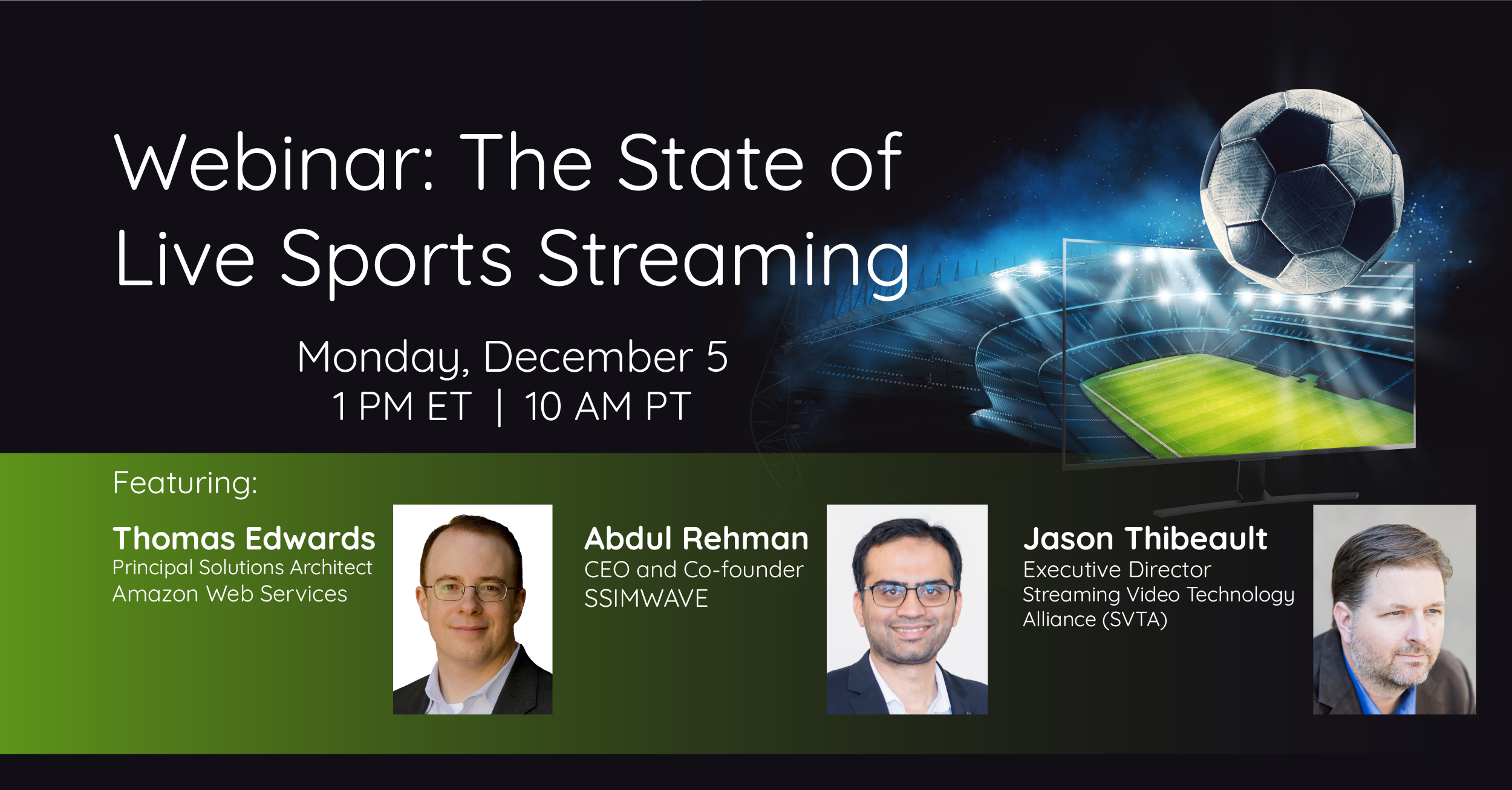 SSIMWAVE, AWS To Team Up For Webcast Examining Video Quality Of Streaming Sports TV Tech