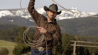 Ryan swinging a lasso on Yellowstone