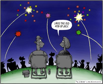 Editorial Cartoon U.S. fireworks 2020