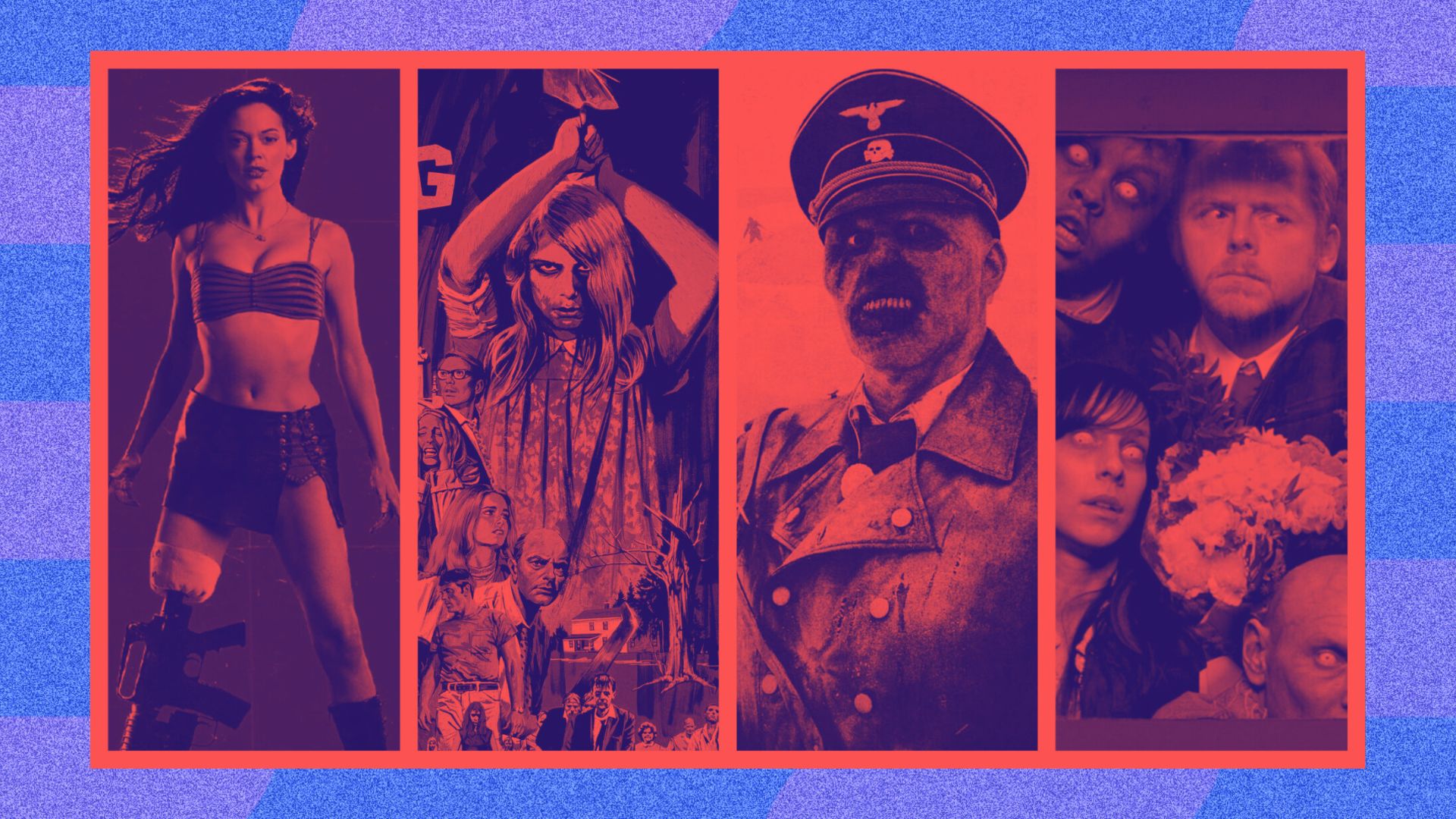 A selection of zombie film posters