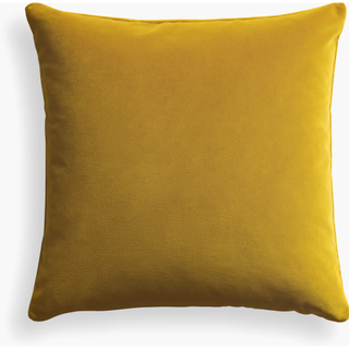 yellow velvet square pillow