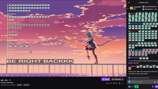 Twitch stream featuring a live feed of chat