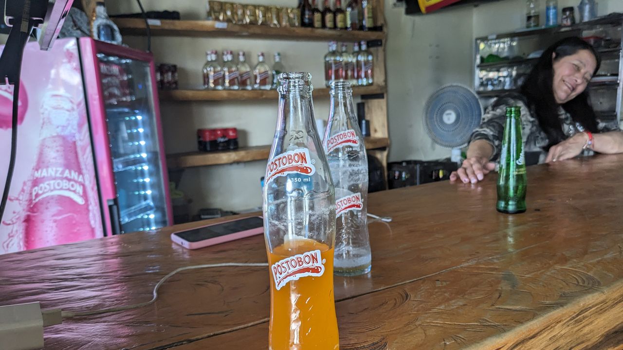 Orange soda on a bar