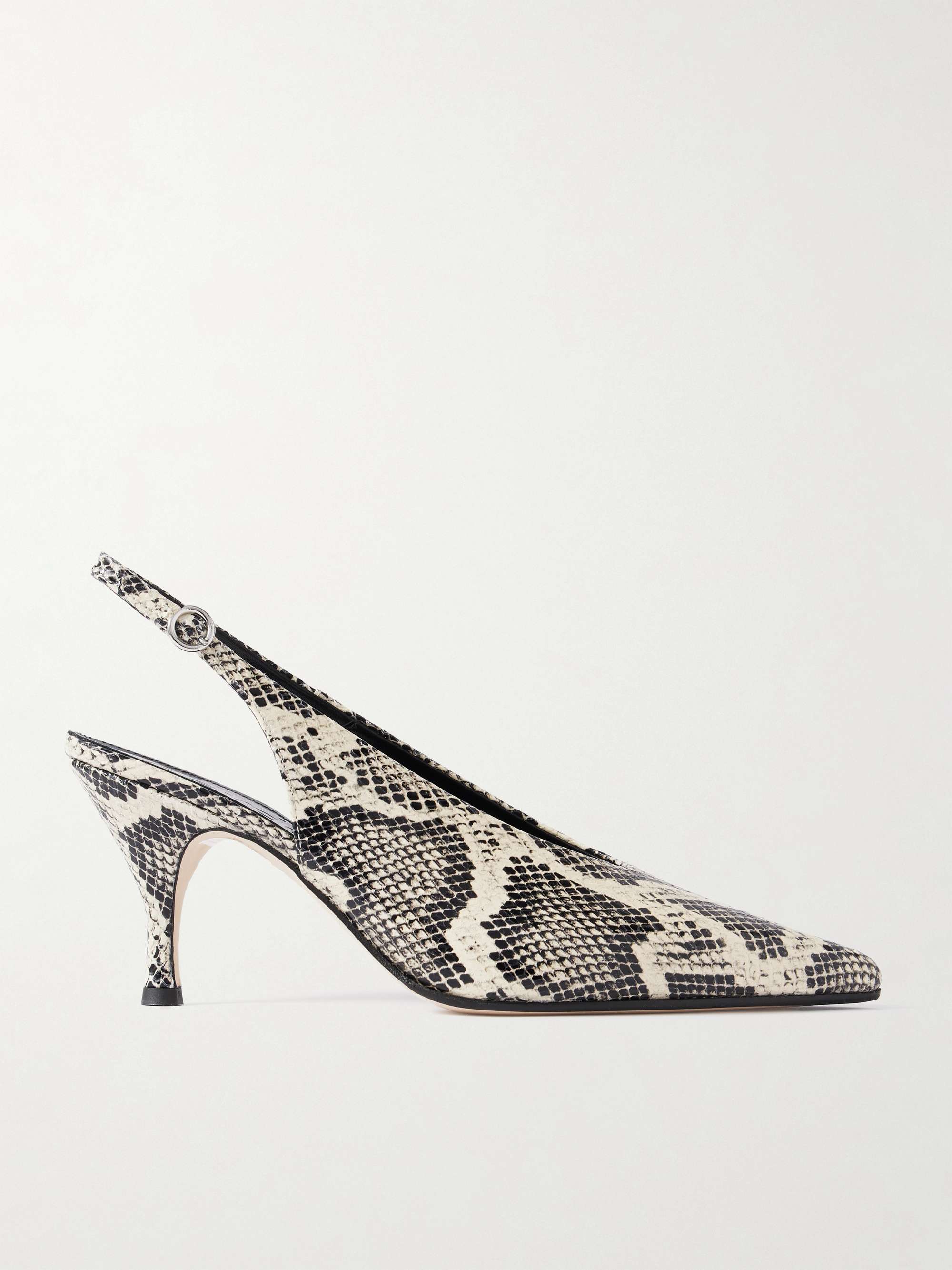 Carla Snake-Effect Leather Slingback Pumps