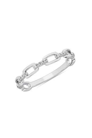 Blue Nile Diamond Link Fashion Ring In 14k White Gold