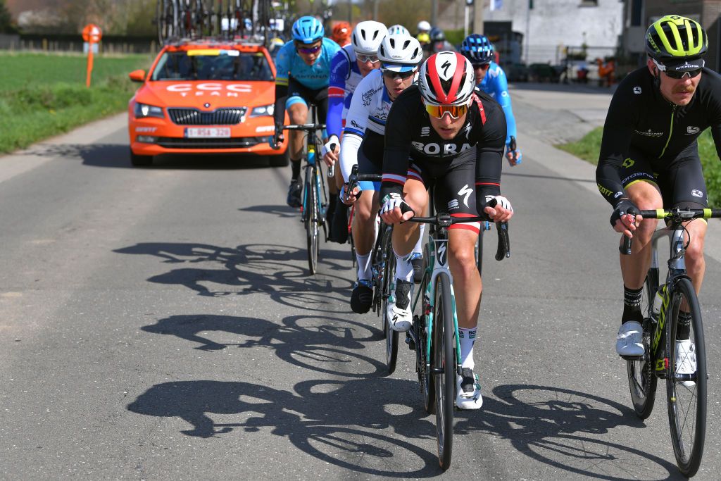 Lukas Postlberger (Bora-Hansgrohe) leads the breakaway