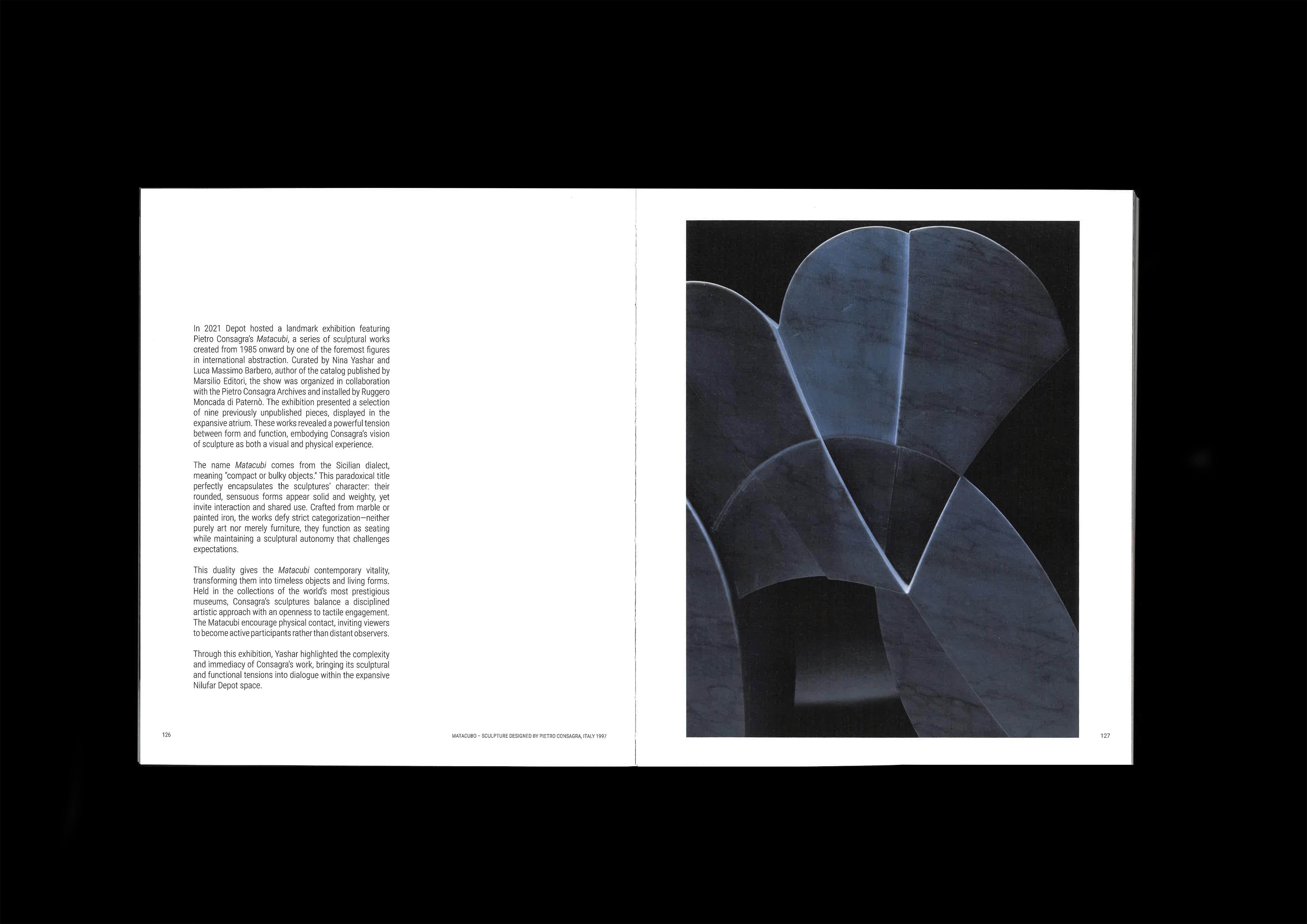 Book spread from the Nilufar Depot 10 year anniversary book