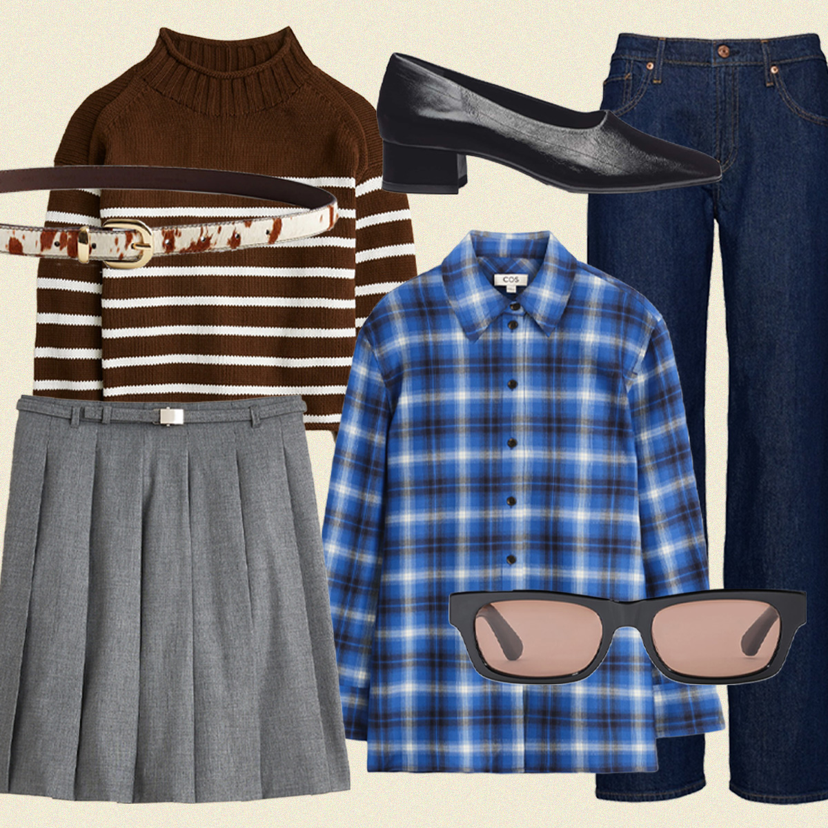 Collage of fall fashion items