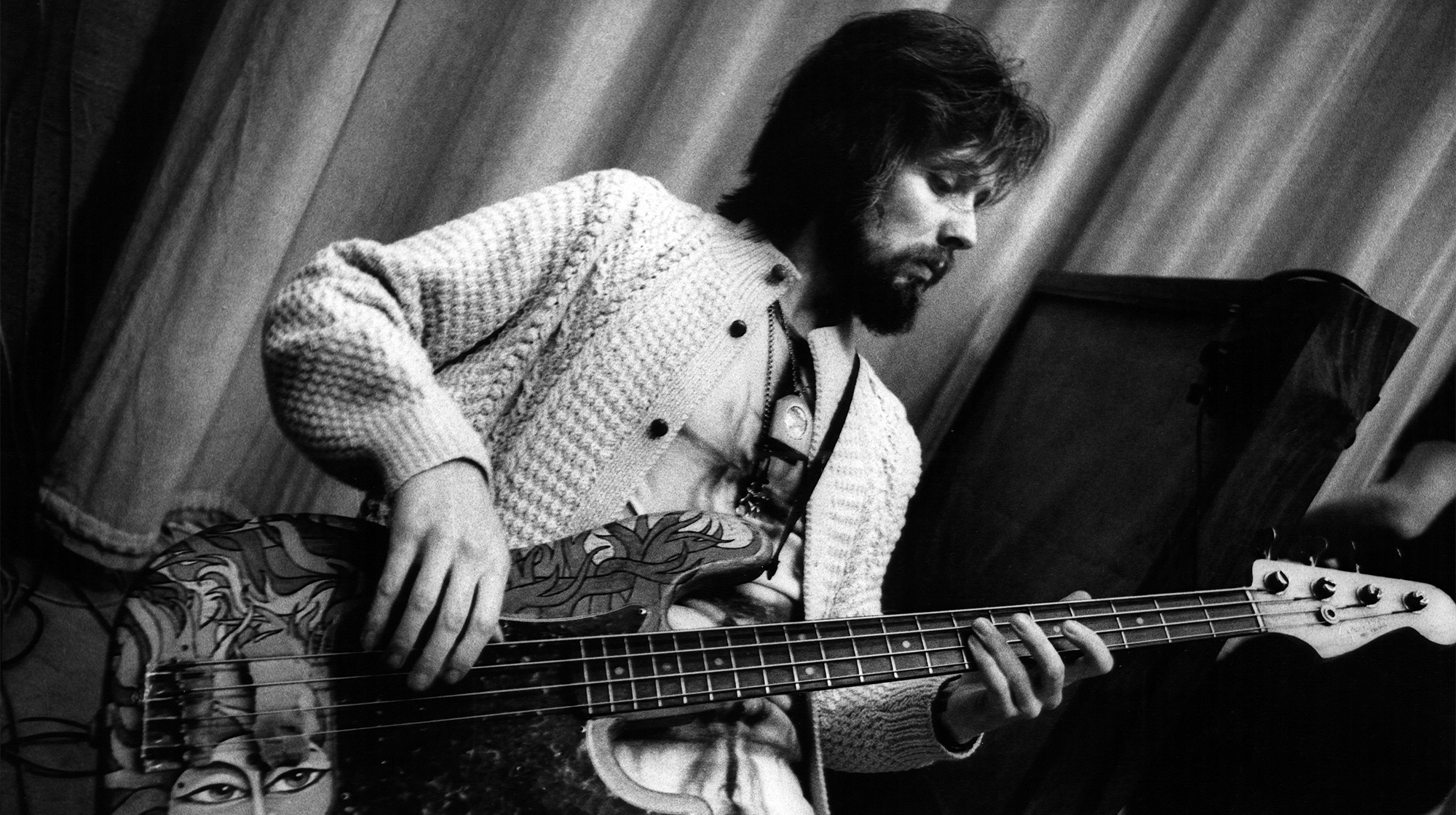 Klaus VOORMAN, playing bass in the recording studio on 'BB King In London' album