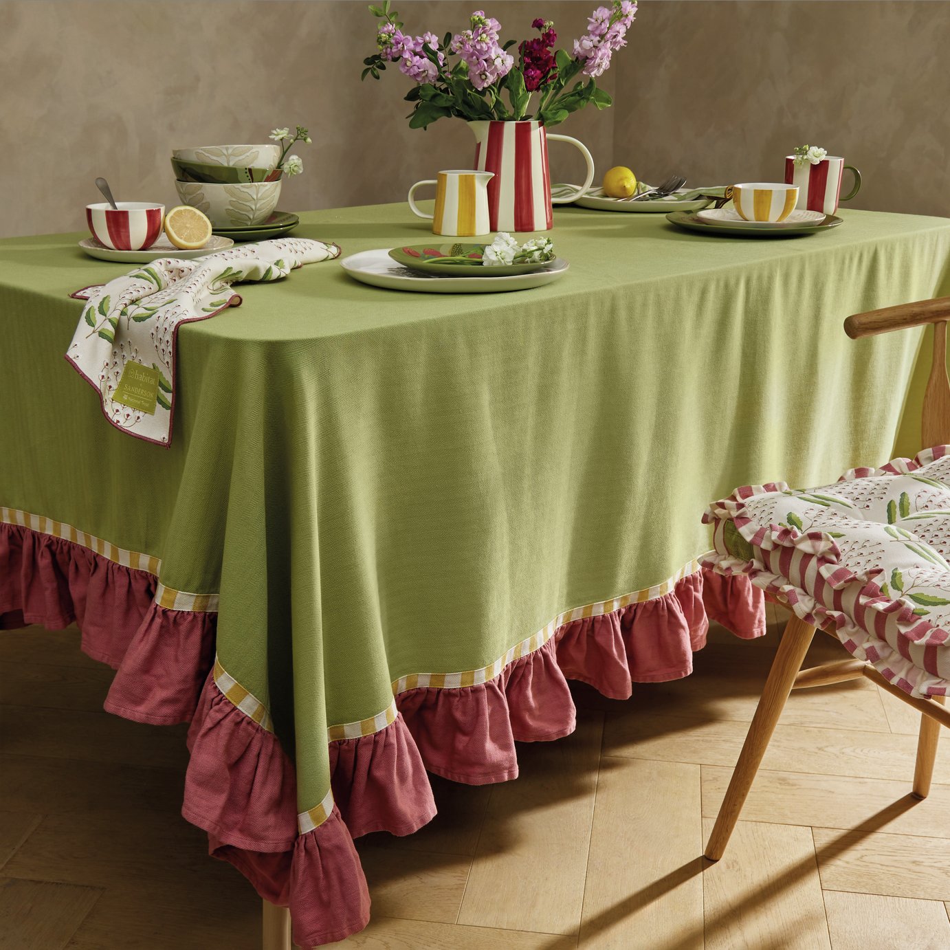 Habitat X Sanderson &amp;amp; National Trust Stripe Tablecloth