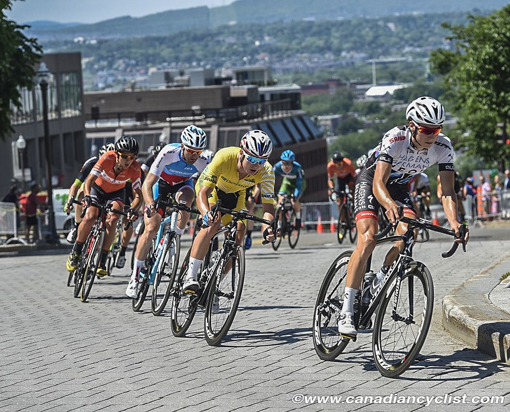 Hugo Houle (Team Canada) spent most of the race 'glued' to the wheel of Race leader Gregory Daniel (Axeon Hagens Berman).