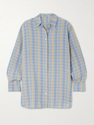 Checked Linen-Blend Shirt