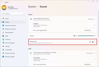 Windows 11 disable mono audio