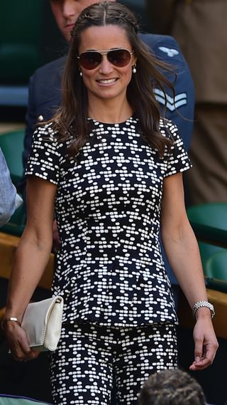 Pippa Middleton attends day ten of the Wimbledon Lawn Tennis Championships 2015