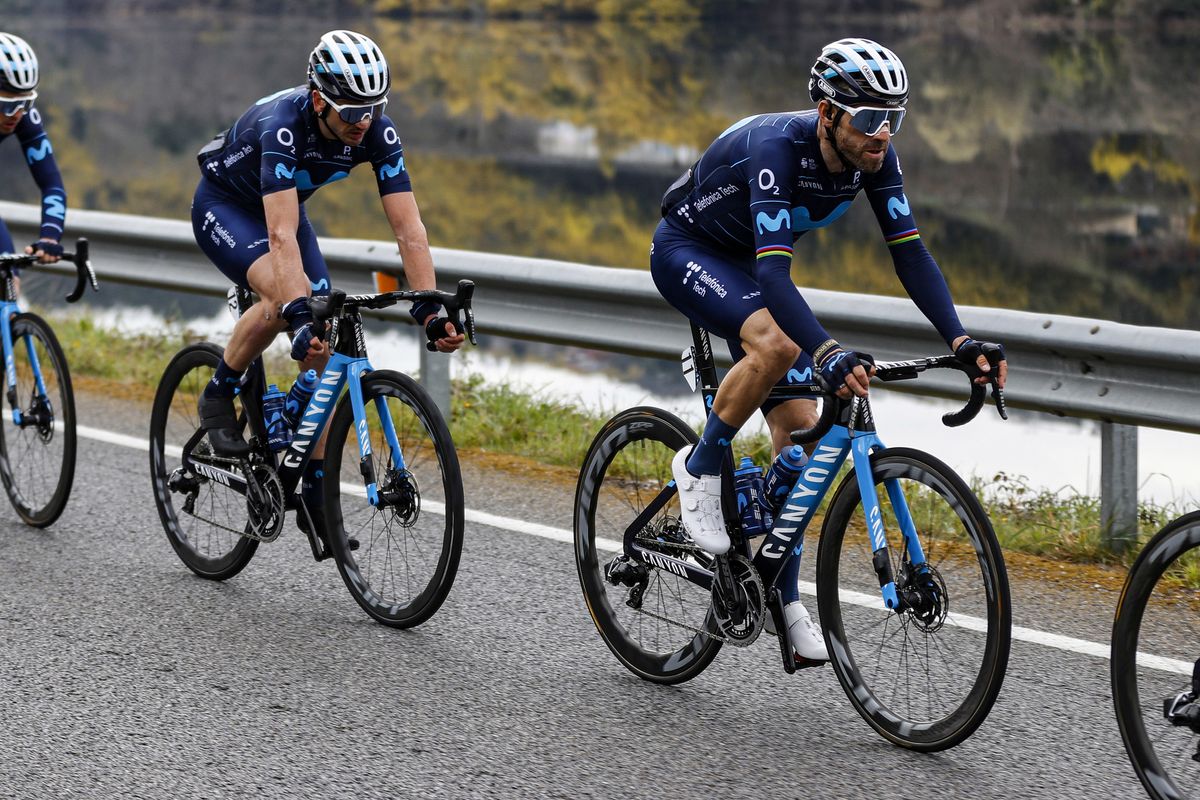Gran Camino 2022 - 1st Edition - 3rd stage Maceda - Luintra 148,7 km - 26/02/2022 - Gorka Izagirre (ESP - Movistar Team) - Alejandro Valverde (ESP - Movistar Team) - photo Luis Angel Gomez/SprintCyclingAgency&Acirc;&copy;2022