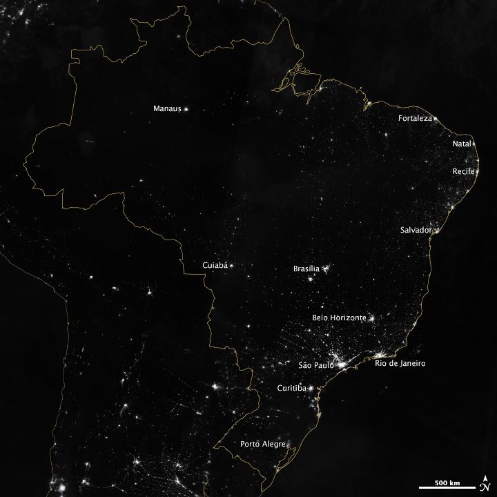 NASA&#039;s Earth Observatory captured this satellite image of Brazil.