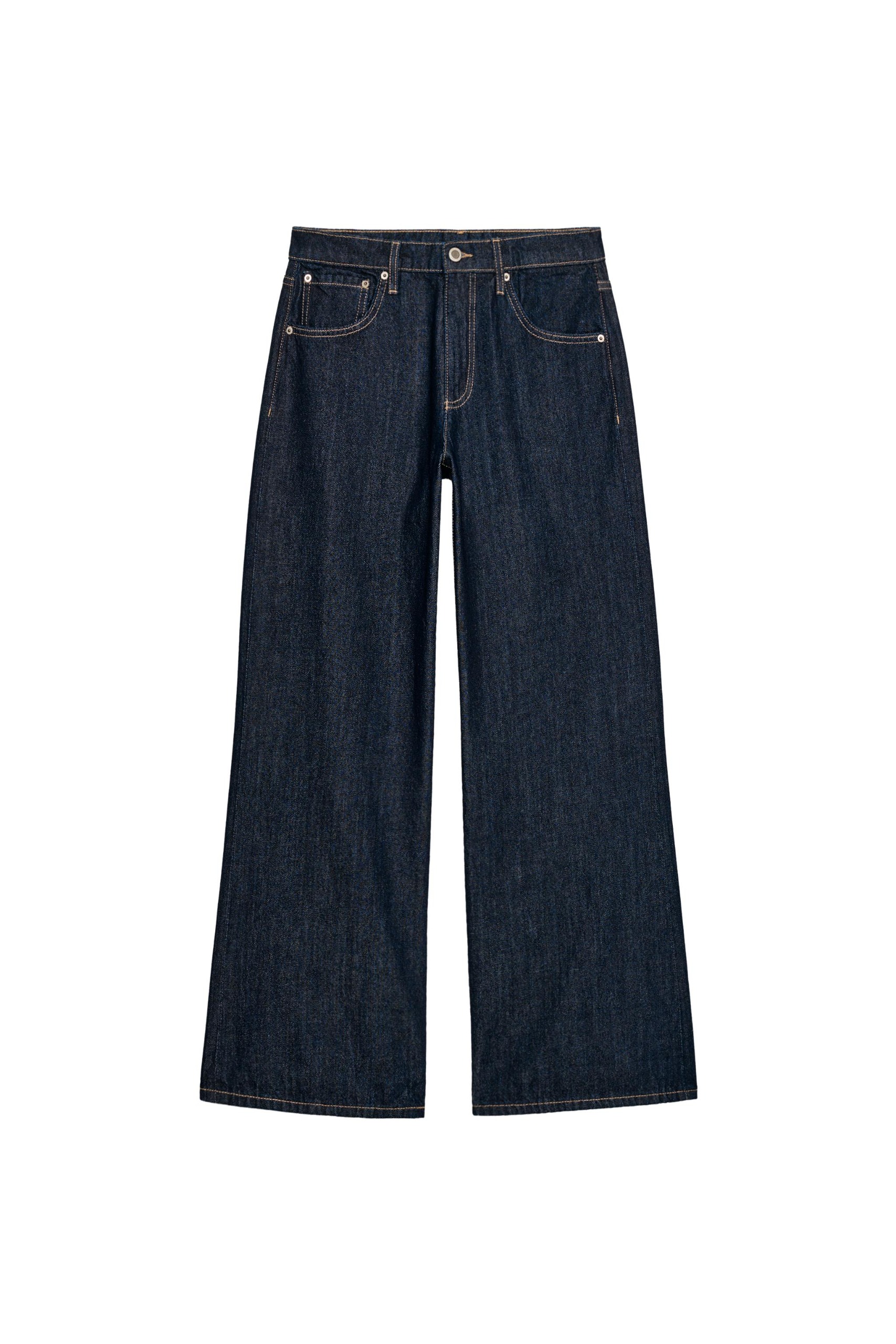 Zw Collection Low-Rise Wide-Leg Jeans - Blue - 6