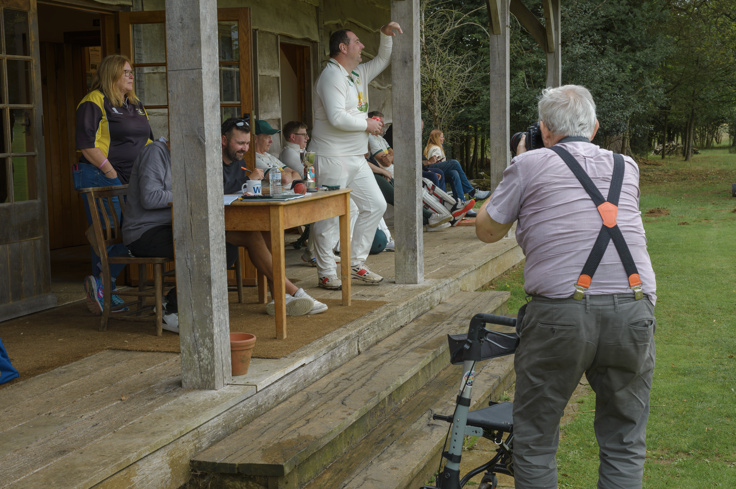 martin parr taking pictures of cricket