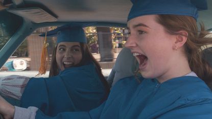 Beanie Feldstein and Kaitlyn Weaver in Olivia Wilde's Booksmart