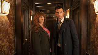 Catherine Tate and David Tennant as Donna Noble and Doctor Who in "The Giggle", the third episode in the 60th Doctor Who Anniversary Specials