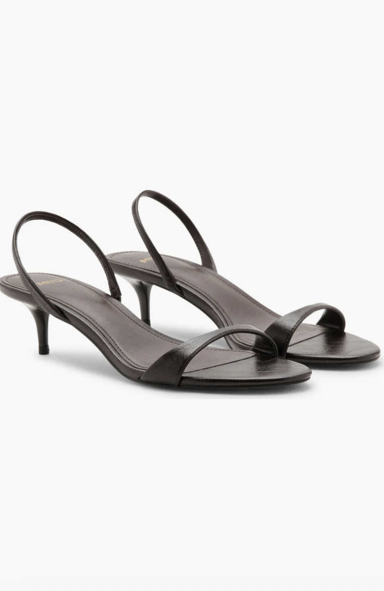 MANGO, Kitten Heel Slingback Sandal