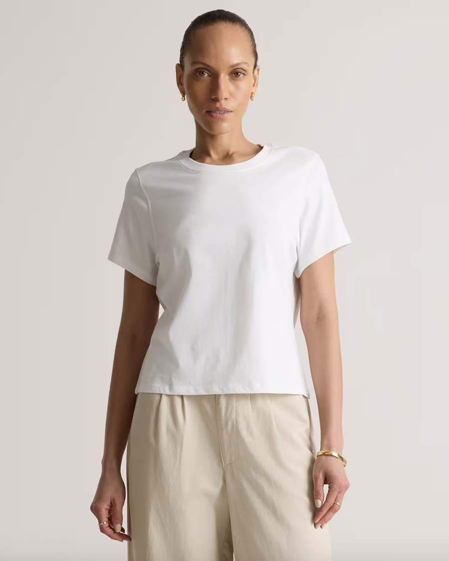 Quince, Women's 100% Organic Cotton Boxy Crewneck Tee