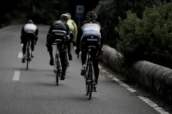 The RadioShack-Nissan-Team on their six-hour ride