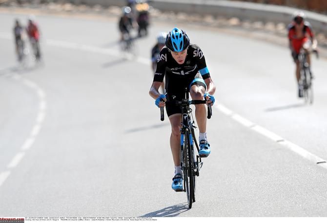 Chris Froome (Team Sky) on the attack in Oman