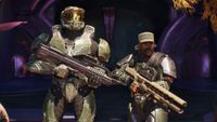Master Chief and Sergeant Johnson in a cutscene from Halo: Campaign Evolved's Operation: METEORITE levels.