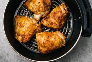 chicken thighs cooked in an air fryer