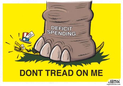 Political cartoon U.S. Tea Party deficit GOP budget plan