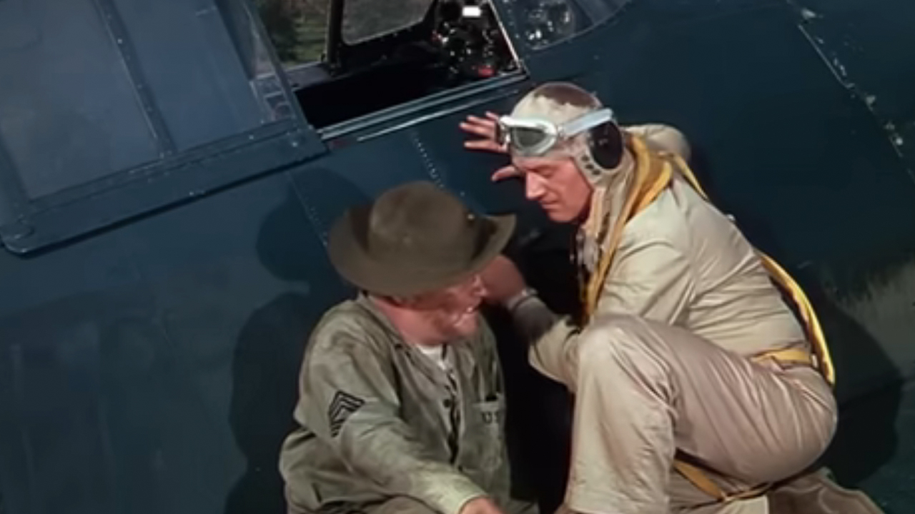 John Wayne as a pilot in Flying Leathernecks
