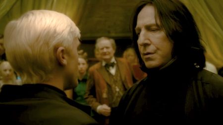 Professor Snape talking to Draco in Harry Potter & the Half-Blood Prince