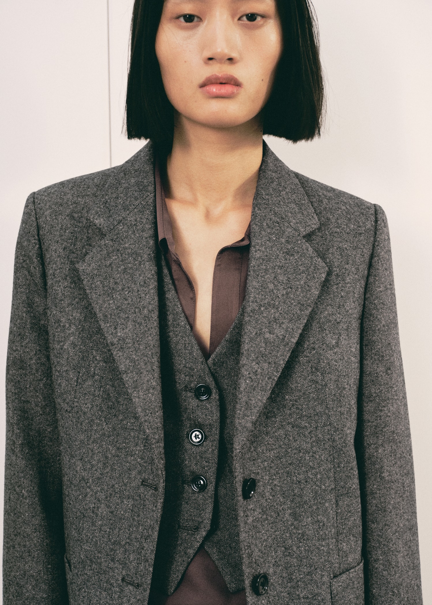 Speckled Wool Blazer With Pockets - Women | Mango United Kingdom