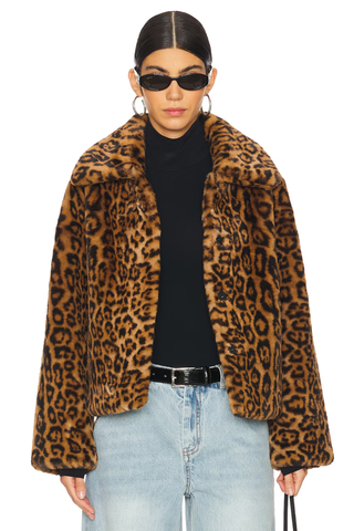 Apparis Elis Leopard Short Coat 