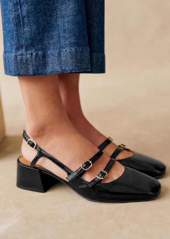 Paula Babies - Patent Black - Patent Goatskin Leather - Sézane
