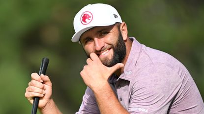 Jon Rahm of Spain on the 12th green on day one of the acciona Open de España presented by Madrid 2024 at Club de Campo Villa de Madrid on September 26, 2024 in Madrid, Spain. 