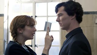 Katherine Parkinson and Benedict Cumberbatch in the TV show ‘Sherlock’