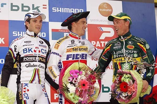 Podium: Niels Albert (BKCP Powerplus), Zdenek Stybar (Telenet Fidea), Sven Nys (Landbouwkrediet Colnago)