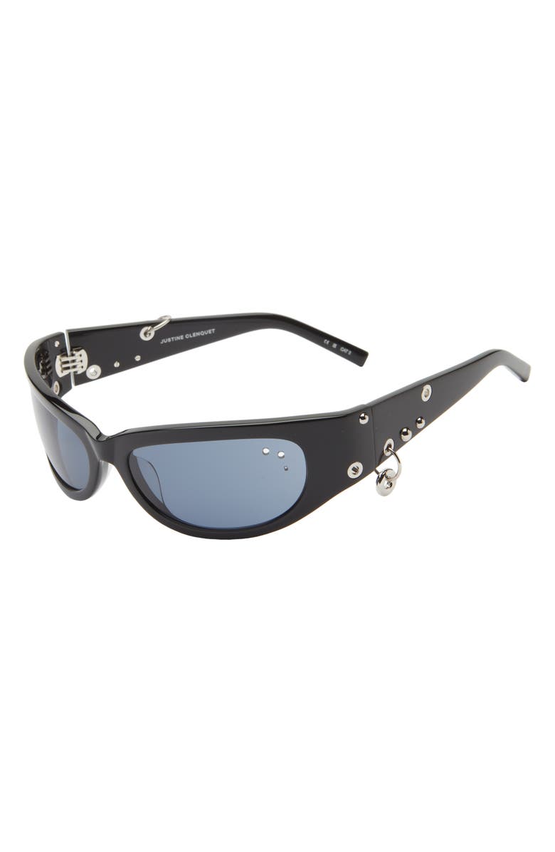 Clara 50mm Pierced &amp;amp; Studded Wrap Sunglasses